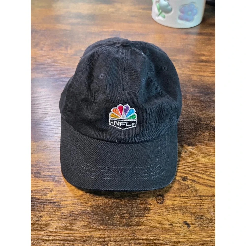 Ahead Extreme NFL on NBC Rainbow Peacock Logo Black Adjustable Strapback Hat Cap